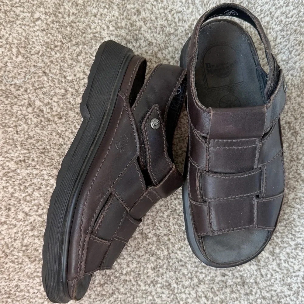 Dr. Martens Brown Leather Fisherman Sandals, Men’s US size 10